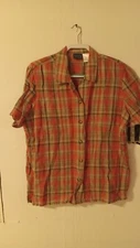Country Club Women Multiple Color Casual Shirt Size L Short Sleeve 