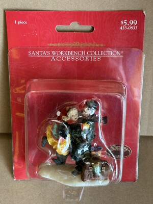 Santa's Workbench Collection Christmas Village Accessories Windy Night Man Woman