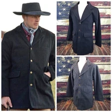 Wyoming Traders Mens 100% Wool Cowboy Western Ranch Wear Frock Coat