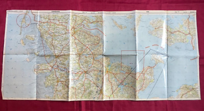 Vintage Flensburg und Kiel Deutschland Navigationskarte