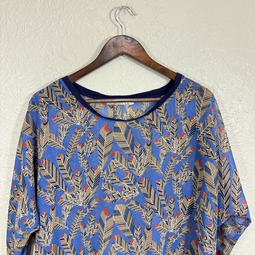 Vintage Sheer Oversized High Low Top Blouse XS Chloe K Feather Southwestern Boho - Picture 2 of 11