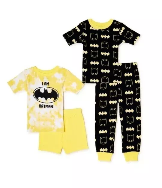 Batman Toddler Boys 2T PJ DC Comics Pajama 2 Pieces Set Yellow