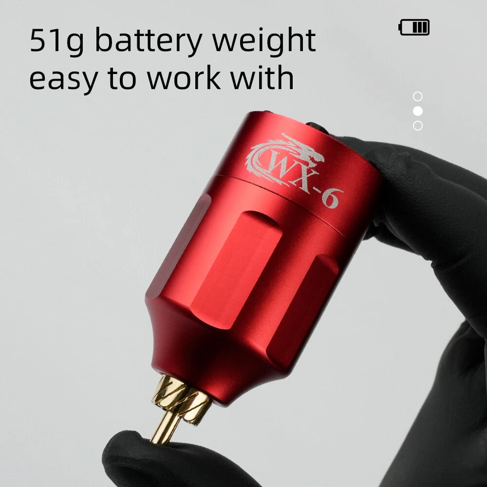 Wireless Tattoo Power Supply 1300mAh Digital LCD RCA Pen Rechargable Battery - Image 4 of 4