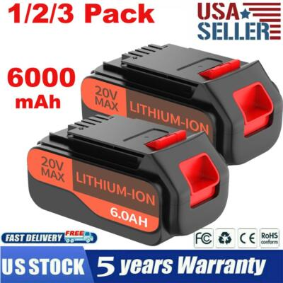 #ad #ad 1 2 3pcs 20V Replacement for Black Decker MAX Lithium LBXR20 LB20 LBX20 Battery $15.99
