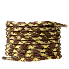 3Pair Wave Brown Yellow Hiking Work Boot Shoe Laces for 5 6 7 8 eyelet Stay Tied