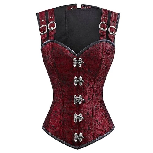 Corsé Steampunk Sexy Bustier Gótico Corsé Sobrebusto Chaleco Modelador Prendas moldeadoras Vientre Foto 4 de 4