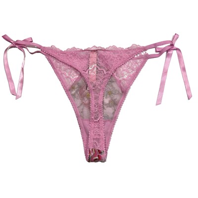 NWT VICTORIA'S SECRET Dream Angels Thong Sz S-L-XL Pink Mesh Lace