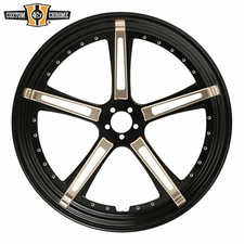 23×3.5" Black Billet CNC Front Wheel Rim 5 Spokes Fit For Harley Touring Custom