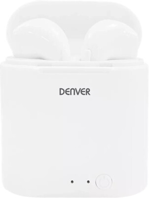 Denver Kopfhörer True Wireless Headset + Qi Ladepad kabellos Bluetooth weiß