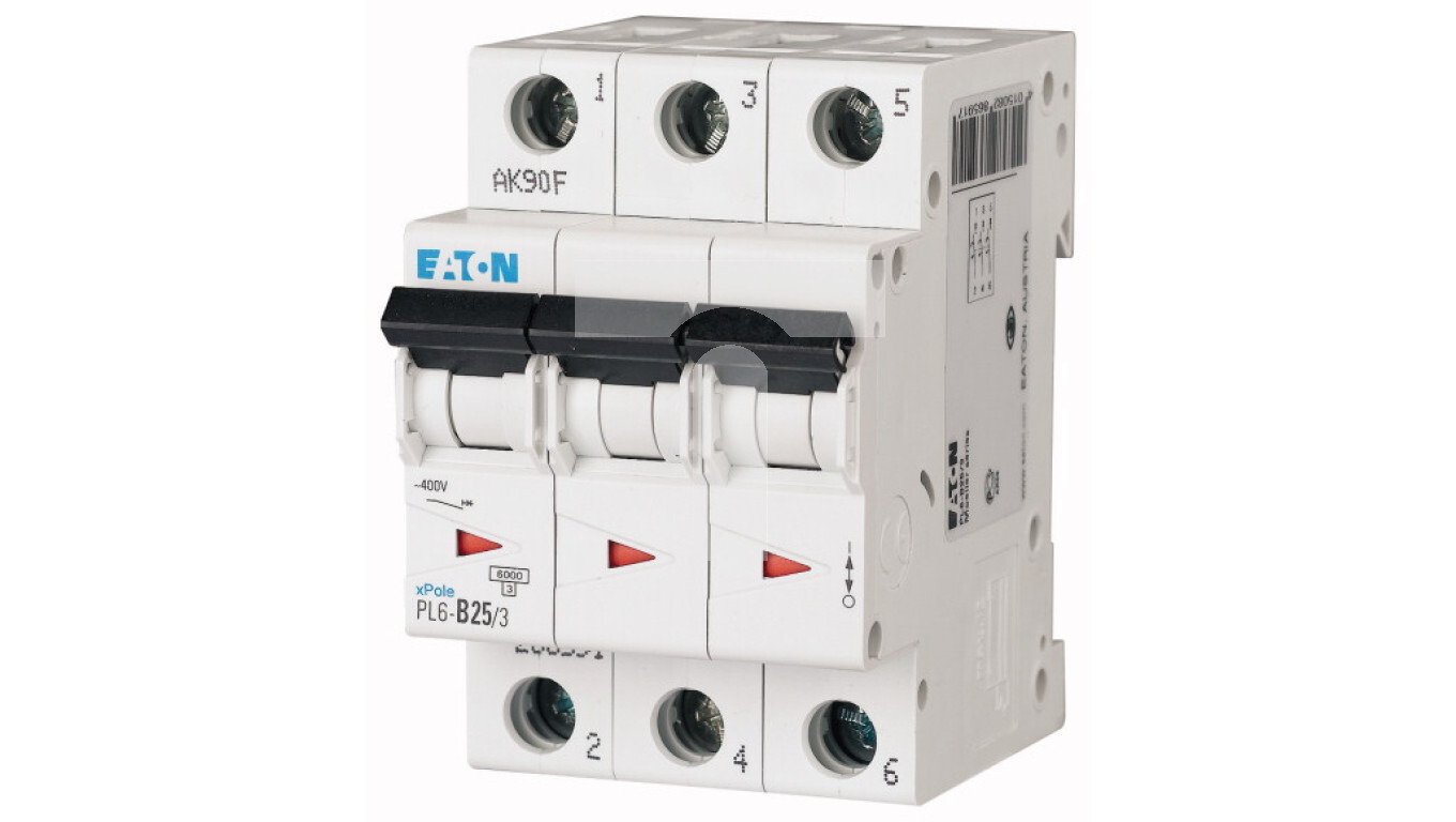 Circuit breaker 3P D 25A 6kA AC PL6-D25/3 286615 /T2UK