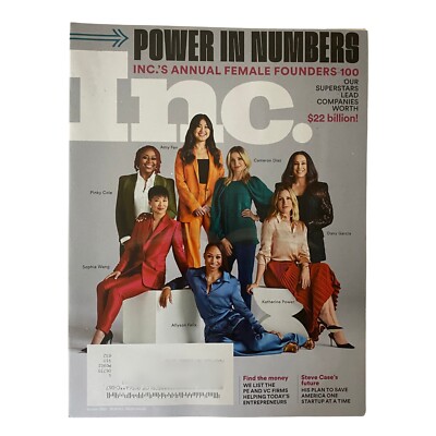 Inc. Magazine October 2022 Cameron Diaz, Amy Fan, Pinky Cole, Sophia Wang VG
