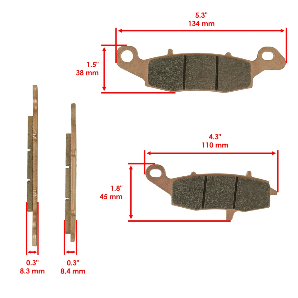Front Brake Pads Rear Brake Shoes for Kawasaki Vulcan 800 Classic VN800B 1996-05 - Image 3 of 4