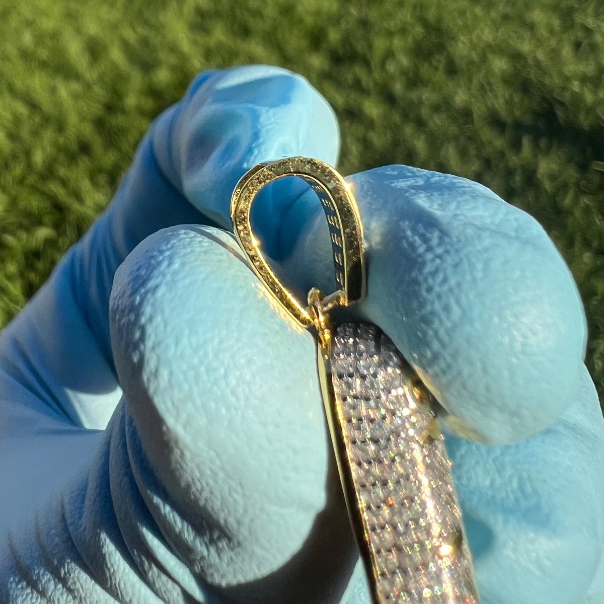 14K Gold Plated 925 Silver 2-Tone GG249 Z Bar Pill Xannies Pendant