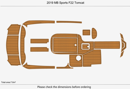 2019 MB Sports F22 Tomcat Anti-slip Custom EVA faux teak marine deck flooring - Foto 2 di 13
