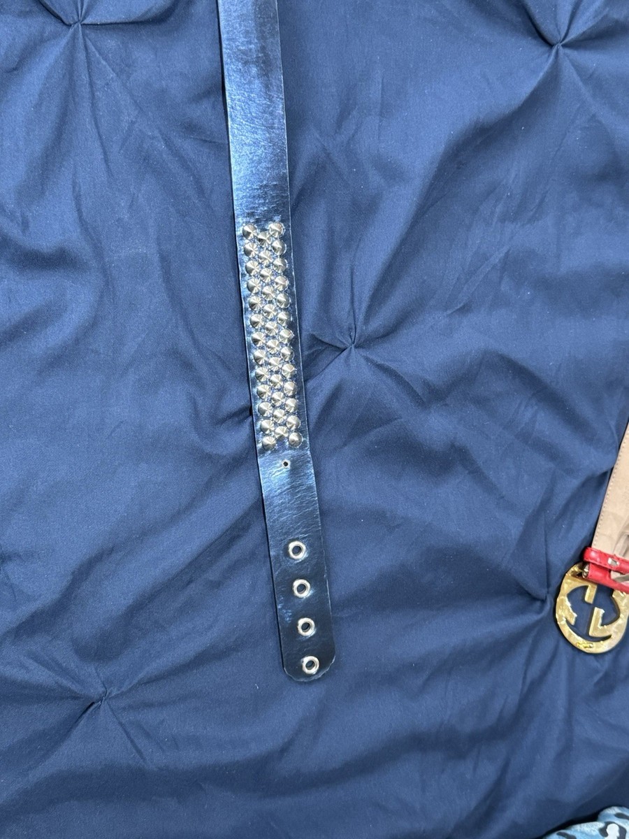 Giuseppe Zanotti Blue Leather Studded Plus Belt Italy Punk Moto 44-49\