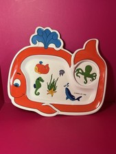 Vintage Oneida Melamine 1988 Whale Divided Child s / Kids Plate Rare