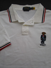 Mens XL Polo Ralph Lauren SS Shirt Bear Custom Slim Fit white