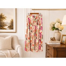 J McLaughlin Jungle Melody Midi Skirt 8 Tropical Floral Cotton NWT Resort Chic