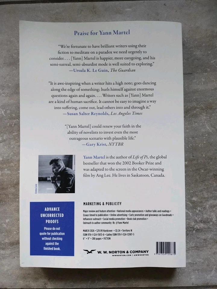 Son of Nobody by Yann Martel ARC Advanced Reader Copy New Unread  - Image 2 of 4