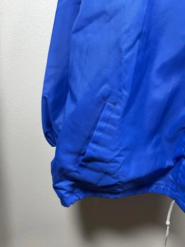 Vintage WestArk Men’s 2XL Blue Nylon Coach Jacket Marine Corps Logo Snap Front image 8