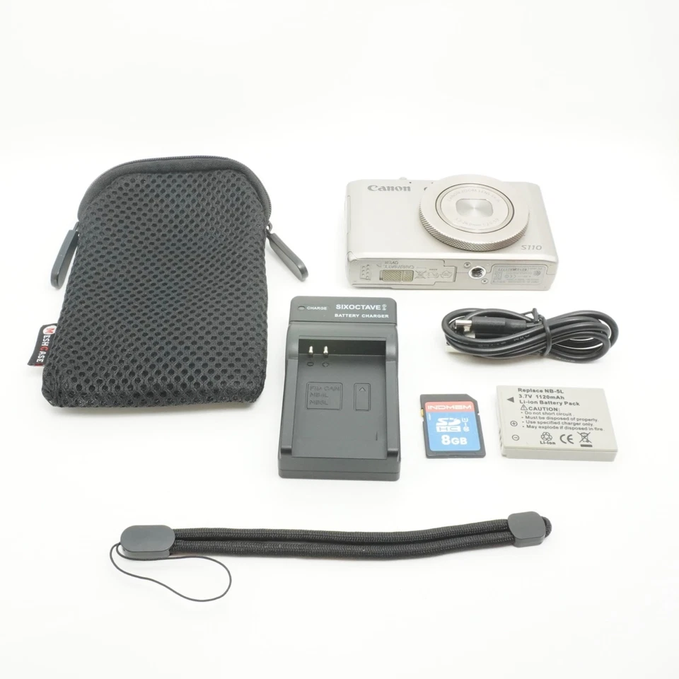 [MINT] Canon PowerShot S110 12.1MP Silver Wi-Fi Camera w/ Case Charger Japan - Image 2 of 4