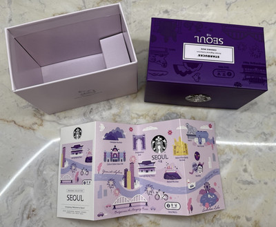 2024 SEOUL KOREA Starbucks EMPTY BOX Purple Collectible Souvenir Travel BOX ONLY