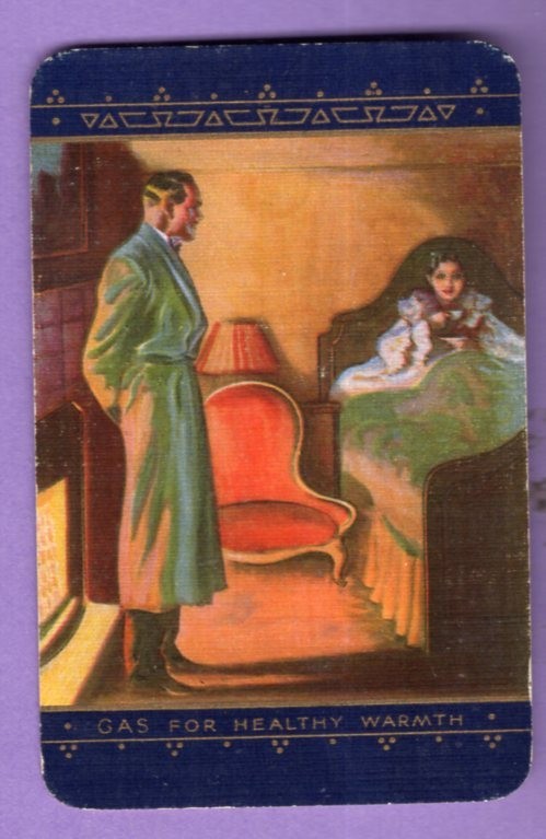 Single Swap Playing Card DECO GAS FOR HEALTHY WARMTH FIREPLACE DAD CHILD IN BED