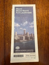 Vintage 1995 Edition AAA Map of Miami Miami Beach and Fort Lauderdale Florida