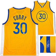 SALE! Golden State Warriors Stephen Curry Signed Yellow Jersey Beckett