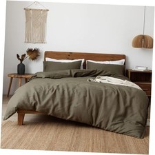 100 Natural French Flax Linen Duvet Cover Cooling Duvet King Olive Green