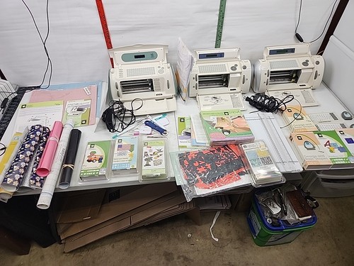 3 Machines Large Lot Cricut  Programs Cutters Scissors Picks Vinyl And More