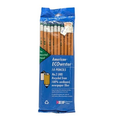 Vtg Eberhard Faber ECOwriter No.2 Pencils 10 Pack Recycled Newspaper & Cardboard