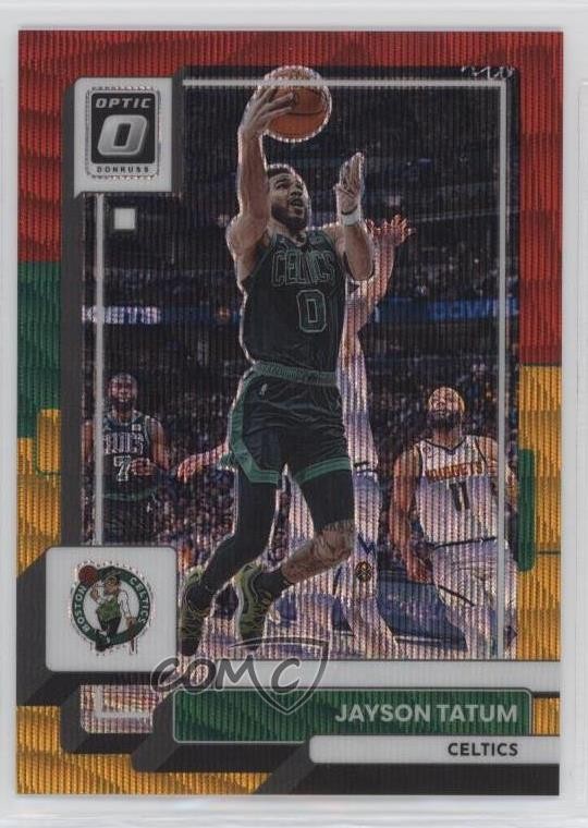 2022-23 Panini Donruss Optic Red & Gold Wave Prizm /99 Jayson Tatum #8