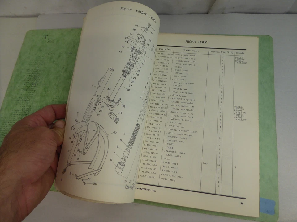 Yamaha L5T 1968 vintage lista de piezas de motocicleta manual Foto 4 de 4