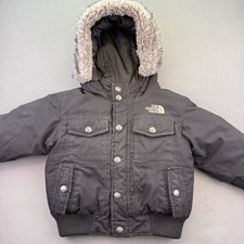 The North Face HyVent 550 Black Down Puffer Hood Jacket Bomber Youth 2T
