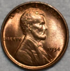 Brilliant Uncirculated 1934-P Lincoln Cent, Blazing, Full-Red specimen.