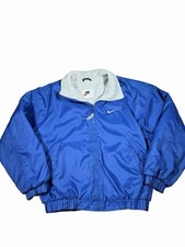 Vintage 90s Nike Windbreaker Fleece Lined Jacket Full Zip Detailed Zipper Rare