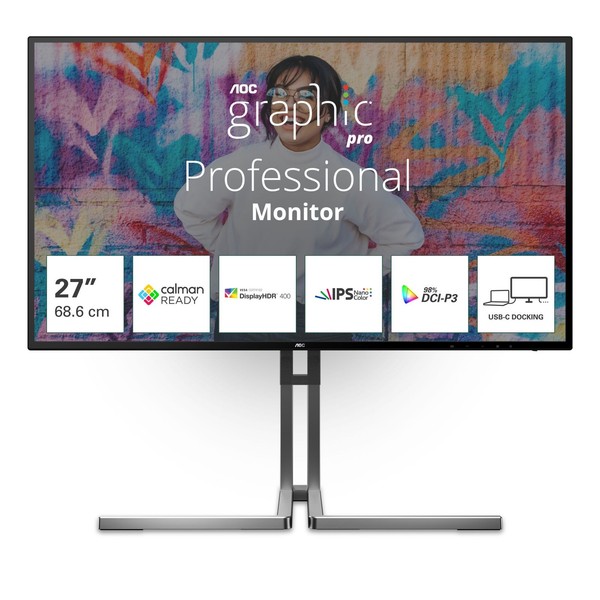 "Aoc U27U3CV - Graphic Pro Series - Led-Monitor - 68.6 Cm (27\") - 3840 X 2160 4K"-image