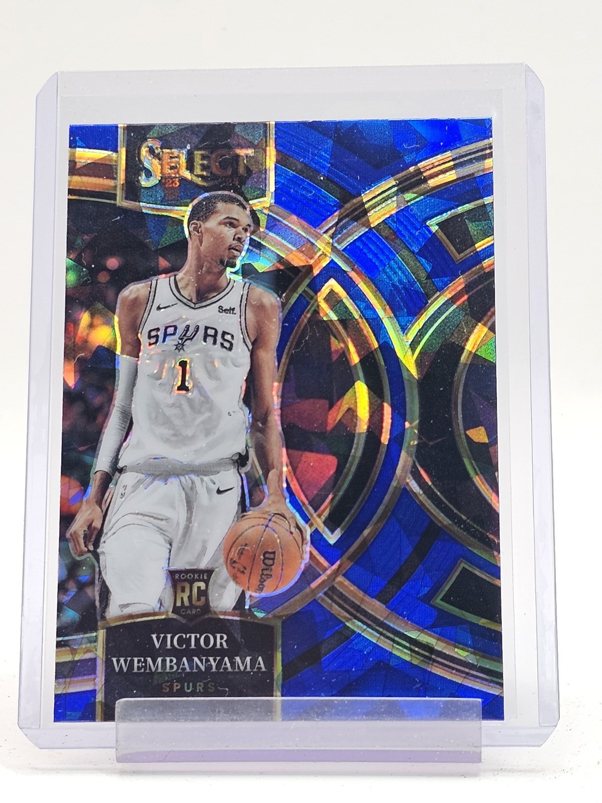 VICTOR WEMBANYAMA 2023-24 SELECT PREMIER LEVEL ROOKIE BLUE CRACKED ICE Q7084