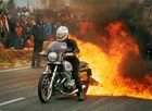 Picture Postcard_ Motorcycle, Suzuki 1176 Cc, 'Fire-Burnout' Sprint-Dragracing