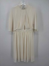 Pre-Owned Halston Ivory Size Medium Short Short Sleeve Dress