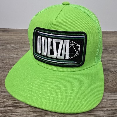Odesza X Bart Bridge Hat Tour Flat Brim Snapback Neon Green Trucker Mesh Cap