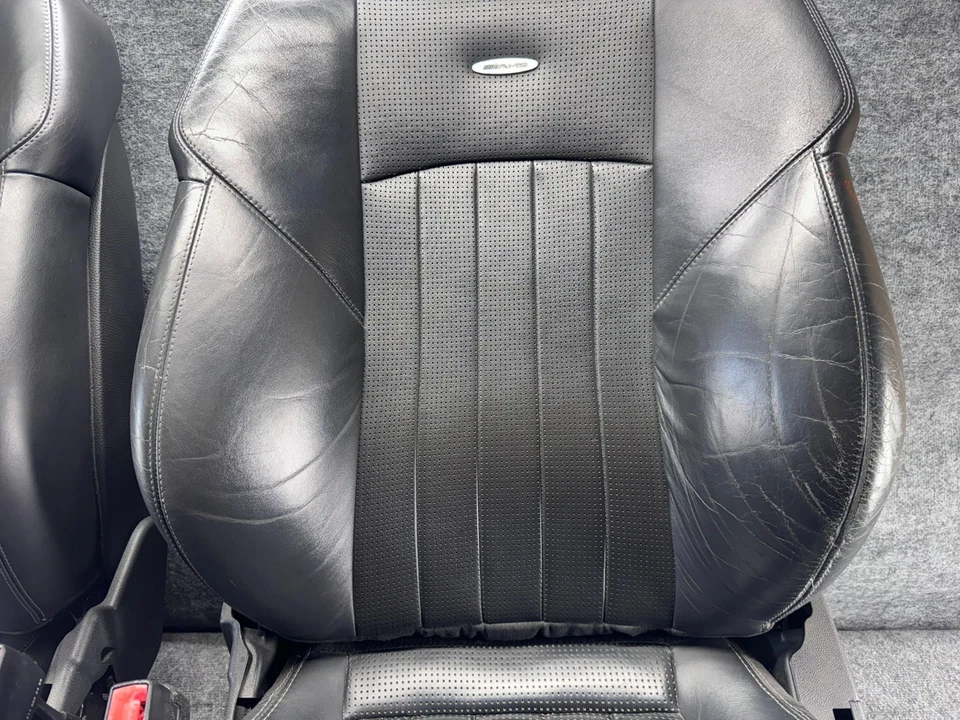 MERCEDES W211 E55 E63 CLS55 AMG FRONT LEATHER SEATS OEM - Image 3 of 4