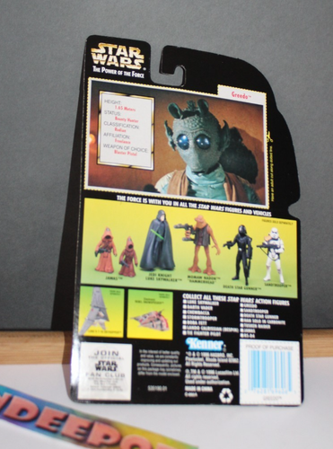Star Wars Kenner The Power Of The Force Greedo mit Blaster Pistole 1996 C1 Spielzeug - Bild 7 von 8