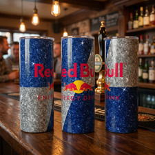 Red bull Energy Drink Glitter Personalised Tumbler birthday gift, fathers day