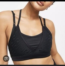 Nike Womens Dri-FIT Indy Icon Clash Light-Support Sports Bra Size Medium Black