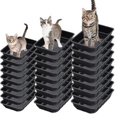 30 Pcs Disposable Litter Boxes for Growing Cat 3 Sizes Cat Litter Trays Plast...