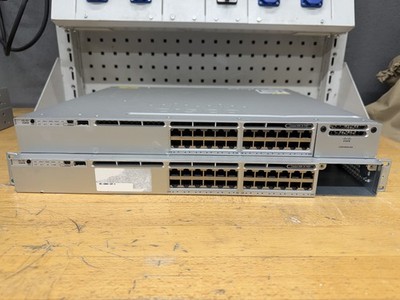 2x Cisco Catalyst C3850-24P Gb Ethernet POE+ Switch WS-C3850-24P C3850-NM-4-1G