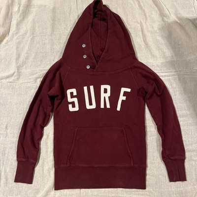 KAPITAL SURFプリント パーカー サイズ0 バーガンディ KAPITAL SURF Printed Hoodie Sweatshirt Size 1 Parka Front Pocket