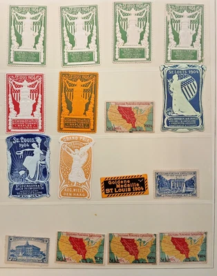 Olympia 1904 St. Louis Weltausstellung Posten mit 16 Vignetten - Bild 1 von 4
